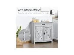 Buffet 2 Portes MARY Gris Clair -Magasin de meubles de restaurant buffet 19194139