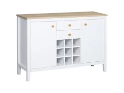 Buffet Placards Porte-bouteilles NICK Blanc Et Bois