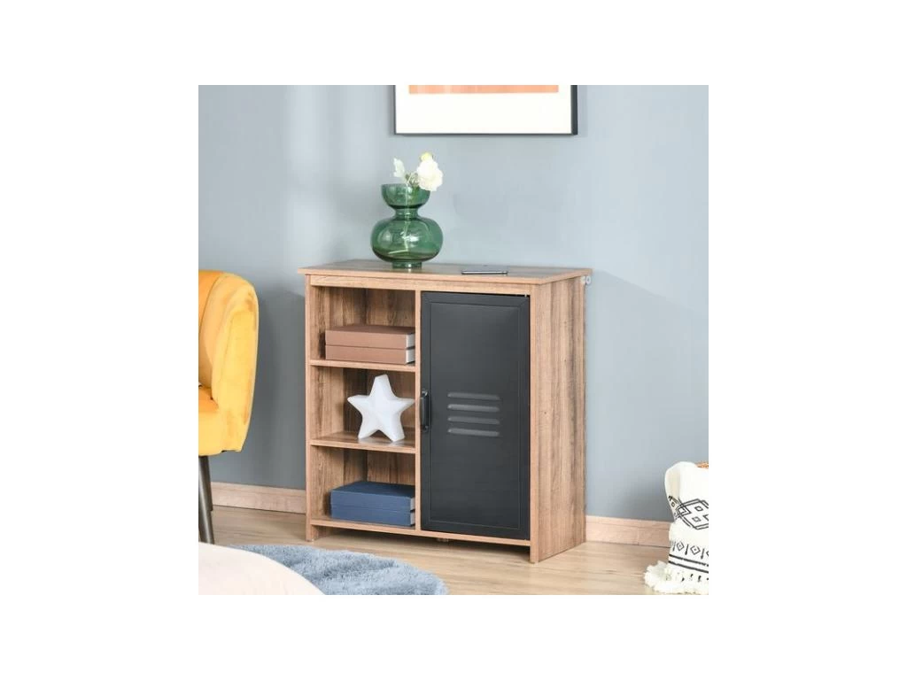 Buffet 3 Niches GSTAAD Bois Et Noir 6 Buffet 3 Niches GSTAAD Bois Et Noir – Image 4