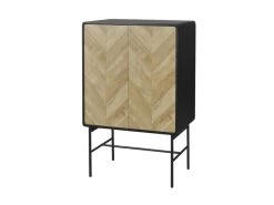 Bahut 2 Portes - Bois Et Metal Noir - L 80 X P 40 X H 122 - BROOKLYN -Magasin de meubles de restaurant buffet 19379371