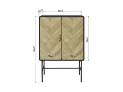 Bahut 2 Portes - Bois Et Metal Noir - L 80 X P 40 X H 122 - BROOKLYN -Magasin de meubles de restaurant buffet 19379373