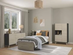 Buffet Haut KOLYMA - 3 Portes & 1 Niche - Coloris : Chêne & Anthracite 16 Buffet Haut KOLYMA - 3 Portes & 1 Niche - Coloris : Chêne & Anthracite -Magasin de meubles de restaurant buffet 19453329