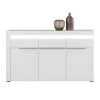 Buffet 3 Portes 1 Tiroir Blanc Brillant à LED - KIELE - L 152 X L 39 X H 89 Cm -Magasin de meubles de restaurant buffet 19720765