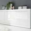 Buffet Moderne 4 Portes En Bois Blanc Laqué Brillant - MILAN - L 207 X L 43 X H 86 Cm 2 Buffet Moderne 4 Portes En Bois Blanc Laqué Brillant - MILAN - L 207 X L 43 X H 86 Cm -Magasin de meubles de restaurant buffet 19720829