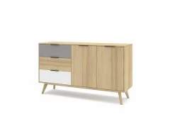 Buffet 2 Portes 3 Tiroir Bois/Blanc/Gris - FAEL -Magasin de meubles de restaurant buffet 19901295