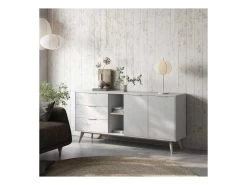 Buffet 3 Tiroir 2 Niches 2 Portes Blanc - UNIVERSITE