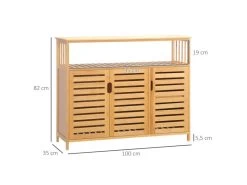 Buffet 3 Portes CARLA En Bambou -Magasin de meubles de restaurant buffet 21023899