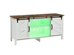 Buffet Avec 2 Portes Coulissantes + Compartiments + LED - étagères Réglables - Marron -Magasin de meubles de restaurant buffet 21026395
