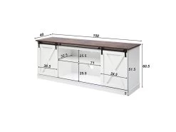Buffet Avec 2 Portes Coulissantes + Compartiments - étagères Réglables - Blanc 16 Buffet Avec 2 Portes Coulissantes + Compartiments - étagères Réglables - Blanc -Magasin de meubles de restaurant buffet 21026419