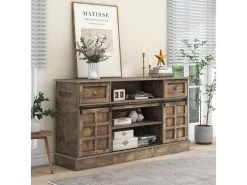 Buffet Avec 2 Portes Coulissantes + Compartiments - étagères Réglables - Naturel -Magasin de meubles de restaurant buffet 21026575