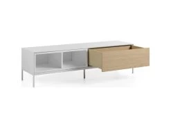 Buffet Bois Chêne Et Laqué 1 Tiroir Avec Push Pieds Inox -Magasin de meubles de restaurant buffet 21098165