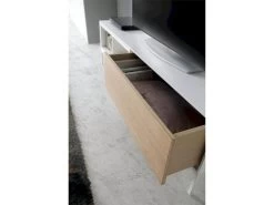 Buffet Bois Chêne Et Laqué 1 Tiroir Avec Push Pieds Inox -Magasin de meubles de restaurant buffet 21098169