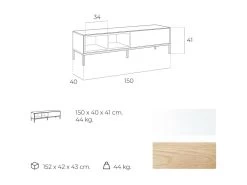 Buffet Bois Chêne Et Laqué 1 Tiroir Avec Push Pieds Inox -Magasin de meubles de restaurant buffet 21098171