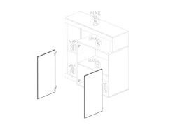 Buffet 2 Portes Blanc Laqué Brillant/Bois Fumé - ISCHIA 12 Buffet 2 Portes Blanc Laqué Brillant/Bois Fumé - ISCHIA -Magasin de meubles de restaurant buffet 21136345