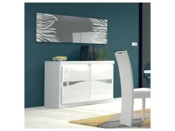 Buffet 2 Portes Blanc Laqué/ Leds - ESPRIT