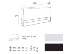 Buffet Laqué Structure Acier -Magasin de meubles de restaurant buffet 21305879