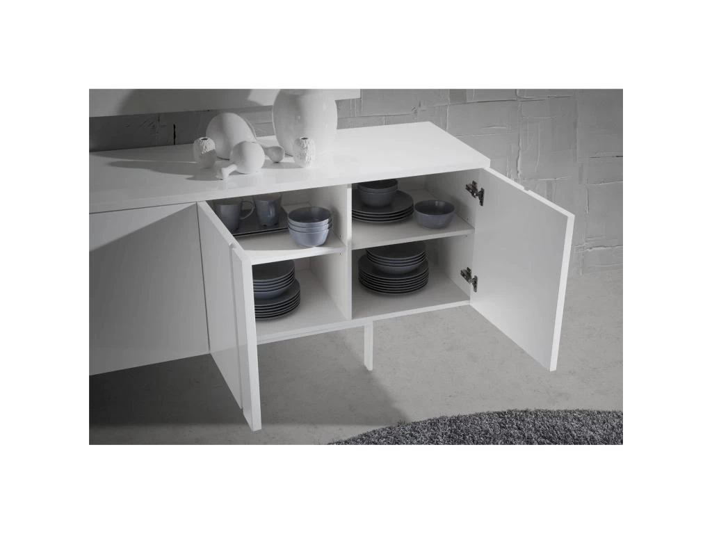 Buffet Laqué Et Détails Acier Chromé Pieds Acier Chromé 8 Buffet Laqué Et Détails Acier Chromé Pieds Acier Chromé – Image 6