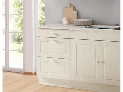 Lowboard Avec 3 Portes Battantes En Pin Blanc Crème -Magasin de meubles de restaurant buffet 21672107