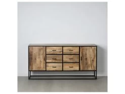 Buffet 2 Portes 6 Tiroirs Brut/Métal - AMANDIA 7 Buffet 2 Portes 6 Tiroirs Brut/Métal - AMANDIA -Magasin de meubles de restaurant buffet 21951999