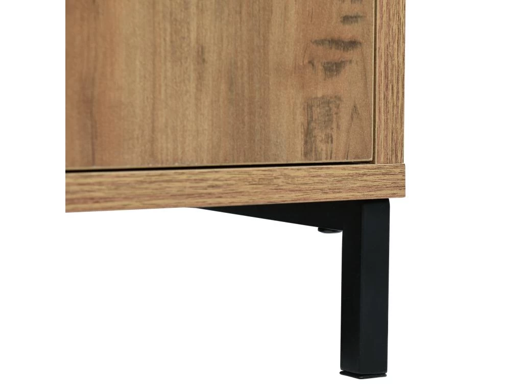 Buffet Avec 2 Portes + 3 Tiroirs + étagères Réglables - Naturel 10 Buffet Avec 2 Portes + 3 Tiroirs + étagères Réglables - Naturel – Image 8