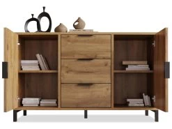 Buffet Avec 2 Portes + 3 Tiroirs + étagères Réglables - Naturel 21 Buffet Avec 2 Portes + 3 Tiroirs + étagères Réglables - Naturel -Magasin de meubles de restaurant buffet 22040961