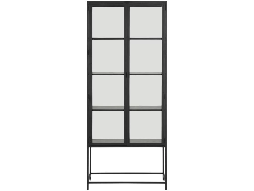 Sea Vitrine A, 2 Portes Vitrées Et 4 Tablettes De Rangement, Noir. 4 Sea Vitrine A, 2 Portes Vitrées Et 4 Tablettes De Rangement, Noir. – Image 2
