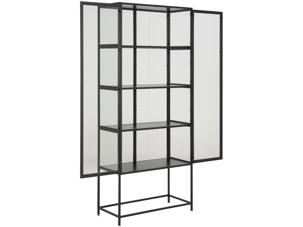 Sea Vitrine A, 2 Portes Vitrées Et 4 Tablettes De Rangement, Noir. 5 Sea Vitrine A, 2 Portes Vitrées Et 4 Tablettes De Rangement, Noir. – Image 3