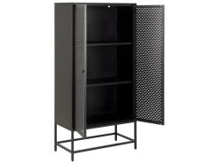 Newcastle Vitrine Avec 2 Portes, Grillagées En Métal Noir. -Magasin de meubles de restaurant buffet 22047537