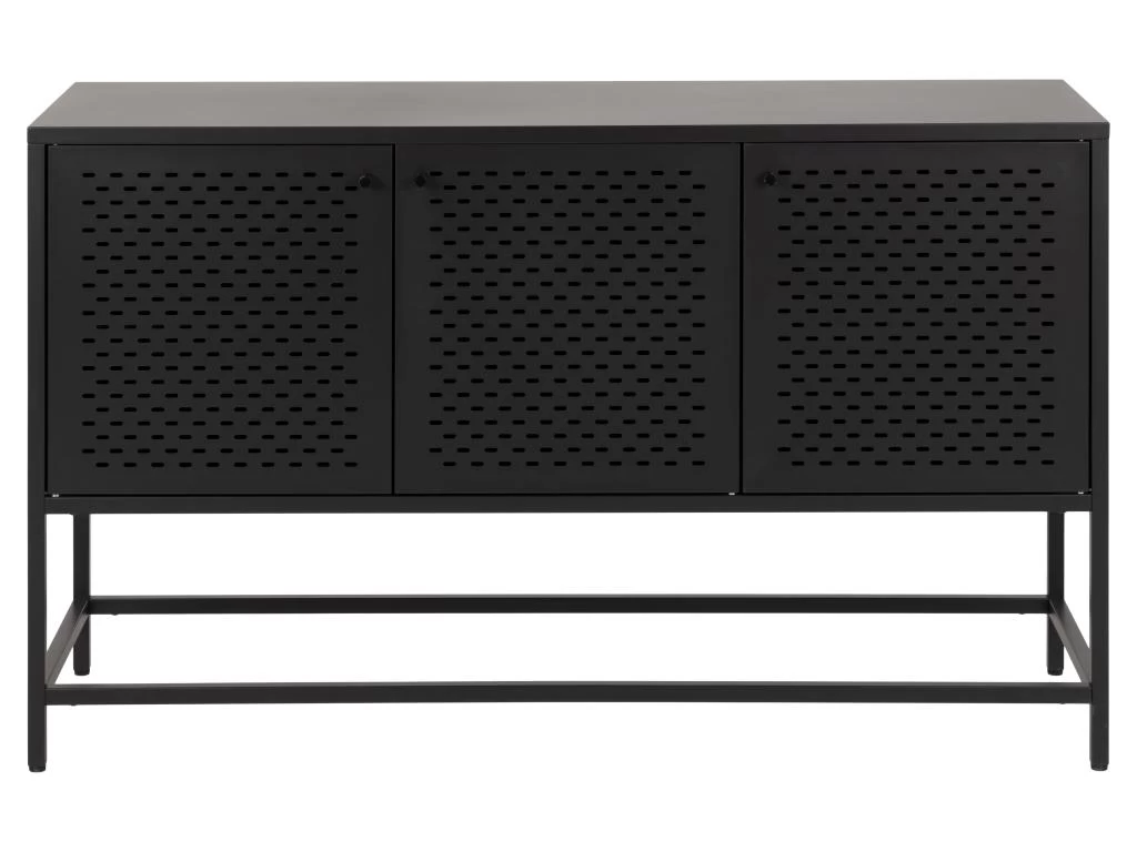 Newcastle Buffet L125 Avec 3 Portes Grillagées En Métal Noir. 4 Newcastle Buffet L125 Avec 3 Portes Grillagées En Métal Noir. – Image 2