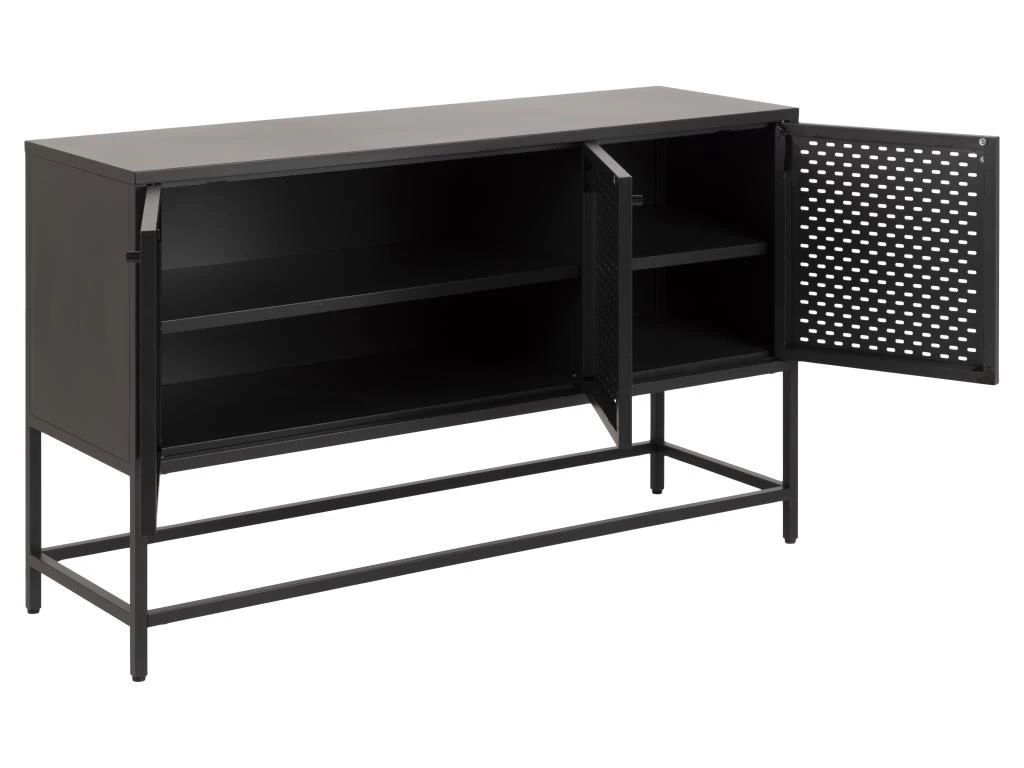 Newcastle Buffet L125 Avec 3 Portes Grillagées En Métal Noir. 5 Newcastle Buffet L125 Avec 3 Portes Grillagées En Métal Noir. – Image 3