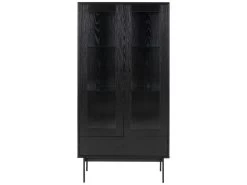 Angus Vitrine Avec 2 Portes Vitrées Et 1 Tiroir, Noir. -Magasin de meubles de restaurant buffet 22047569