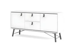 Rye Buffet 2 Portes, 2 Tiroirs Blancs Mat.