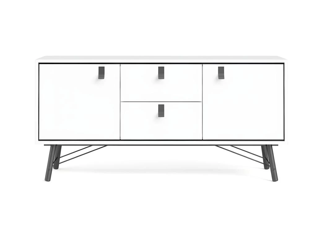 Rye Buffet 2 Portes, 2 Tiroirs Blancs Mat. 4 Rye Buffet 2 Portes, 2 Tiroirs Blancs Mat. – Image 2