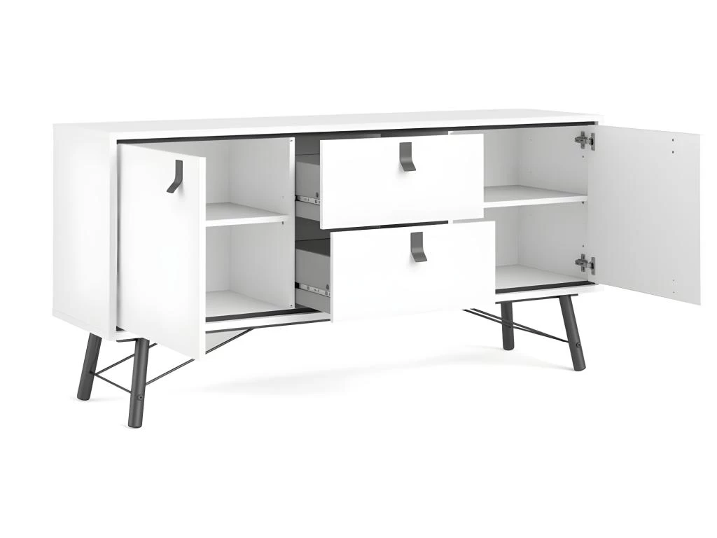 Rye Buffet 2 Portes, 2 Tiroirs Blancs Mat. 5 Rye Buffet 2 Portes, 2 Tiroirs Blancs Mat. – Image 3