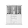 Venedig Armoire Vitrine, Largeur 143 Cm, Hauteur 169 Cm, Blanc. -Magasin de meubles de restaurant buffet 22086777