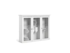 Venedig Vitrine Murale, 3 Portes Vitrées, Blanc. -Magasin de meubles de restaurant buffet 22087091