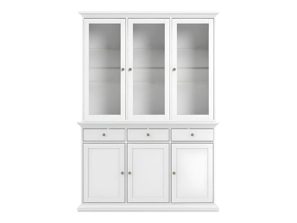 Venedig Vitrine 3 Portes, Largeur 143 Cm, Hauteur 204 Cm, Blanc. 3 Venedig Vitrine 3 Portes, Largeur 143 Cm, Hauteur 204 Cm, Blanc.