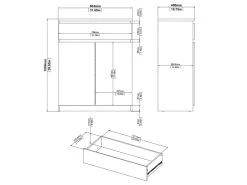 Nada Buffet 2 Portes Et 1 Tiroir, Blanc Brillant. -Magasin de meubles de restaurant buffet 22087203