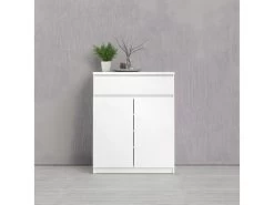 Nada Buffet 2 Portes Et 1 Tiroir, Blanc Brillant. -Magasin de meubles de restaurant buffet 22087205