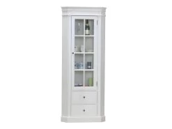 Amaretta Armoire D'angle Vintage, Blanc, Vintage Patiné, Largeur 55 Cm, Hauteur 200 Cm.