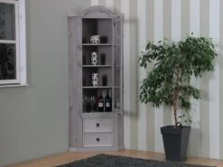 New Mexico Armoire D'angle Mexico Avec 1 Porte Vitrée Et 2 Tiroirs, En Gris. 17 New Mexico Armoire D'angle Mexico Avec 1 Porte Vitrée Et 2 Tiroirs, En Gris. -Magasin de meubles de restaurant buffet 22149923