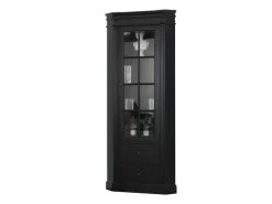 Amaretta Armoire D'angle, Noir, Vintage Patiné, Largeur 55 Cm, Hauteur 200 Cm