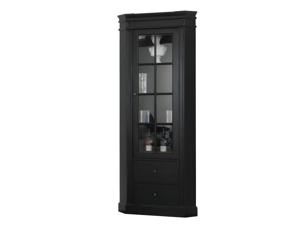 Amaretta Armoire D'angle, Noir, Vintage Patiné, Largeur 55 Cm, Hauteur 200 Cm 3 Amaretta Armoire D'angle, Noir, Vintage Patiné, Largeur 55 Cm, Hauteur 200 Cm
