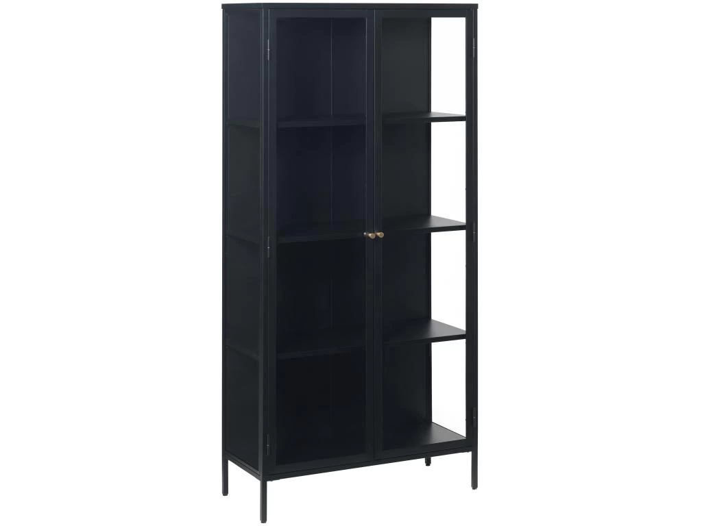 Carmel Vitrine Avec 2 Portes En Verre, Acier, Noir. 4 Carmel Vitrine Avec 2 Portes En Verre, Acier, Noir. – Image 2
