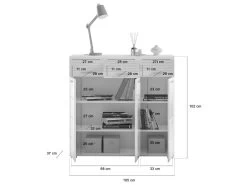 Linus Buffet 3 Portes, 3 Tiroirs Blanche. -Magasin de meubles de restaurant buffet 22158871