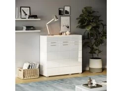 Linus Buffet 3 Portes, 3 Tiroirs Blanche. -Magasin de meubles de restaurant buffet 22158875