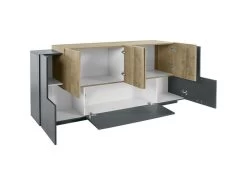 Placard Ddionis, Buffet De Cuisine à 7 Portes, Buffet De Salon, Buffet De Cuisine, 100% Made In Italy, Cm 200x45h86, Anthracite Et Érable 11 Placard Ddionis, Buffet De Cuisine à 7 Portes, Buffet De Salon, Buffet De Cuisine, 100% Made In Italy, Cm 200x45h86, Anthracite Et Érable -Magasin de meubles de restaurant buffet 22847759