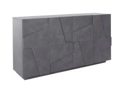 Placard Dlanzar, Buffet De Cuisine à 4 Portes, Buffet De Salon, 100% Made In Italy, Cm 162x44h86, Slate
