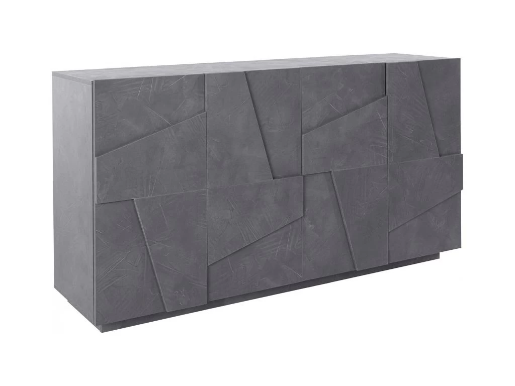 Placard Dlanzar, Buffet De Cuisine à 4 Portes, Buffet De Salon, 100% Made In Italy, Cm 162x44h86, Slate 3 Placard Dlanzar, Buffet De Cuisine à 4 Portes, Buffet De Salon, 100% Made In Italy, Cm 162x44h86, Slate