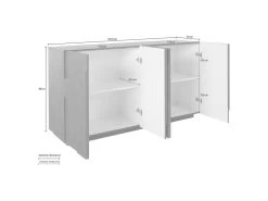 Placard Dlanzar, Buffet De Cuisine à 4 Portes, Buffet De Salon, 100% Made In Italy, Cm 162x44h86, Slate 9 Placard Dlanzar, Buffet De Cuisine à 4 Portes, Buffet De Salon, 100% Made In Italy, Cm 162x44h86, Slate -Magasin de meubles de restaurant buffet 22847785